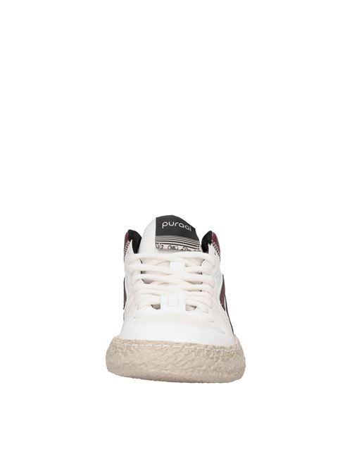 High-top sneakers in leather and fabric PURAAI | 2.04 MID MARTEBIANCO-BORDEAUX